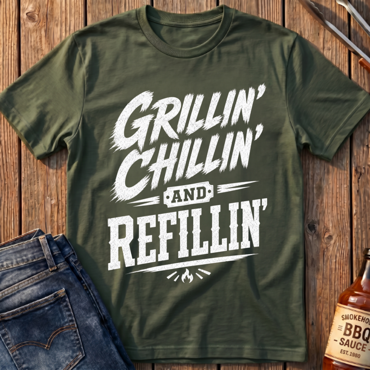 Grillin' Chillin' & Refillin' T-Shirt
